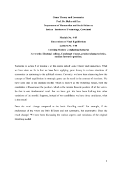 1 Game Theory and Economics Prof. Dr. Debarshi Das