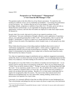 Perspectives on "Performance "