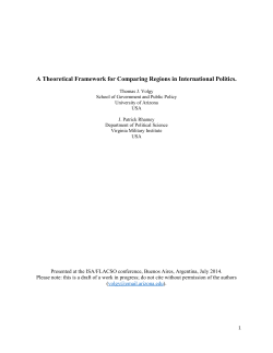 A Theoretical Framework for Comparing Regions in International