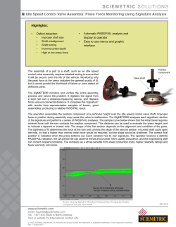 Idle Speed Control Valve Assembly: Press Force Monitoring Using
