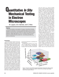 Quantitative In Situ Mechanical Testing in Electron Microscopes