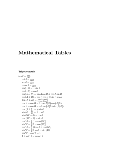 Mathematical Tables