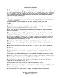 The Giver Study Questions