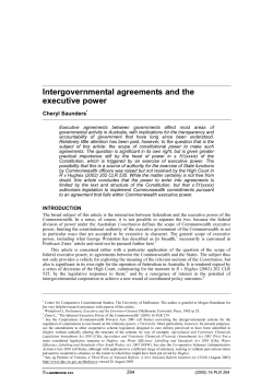Intergovernmental agreements and the executive power