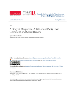 A Story of Marguerite - Osgoode Digital Commons