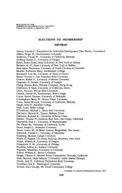 ELECTIONS TO MEMBERSHIP Individuals