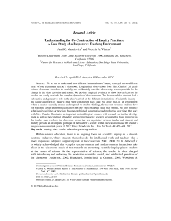 Understanding the coconstruction of inquiry practices: A case study