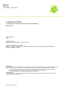 1995 As Regards the Humanities