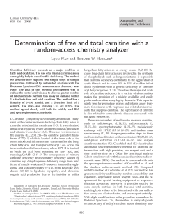 Determination of free and total carnitine with a random
