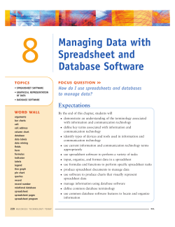 Managing Data with Spreadsheet and Database