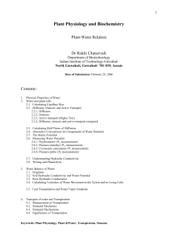 FORMATTED Plant water relation