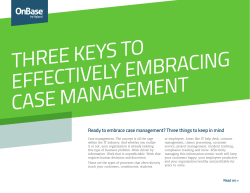 three keys to effectively embracing case management