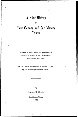 A Brief History of Hays County and San Marcos Texas