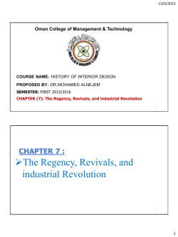 The Regency, Revivals, and industrial Revolution