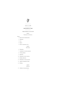 DEFAMATION ACT 2009 - Irish Statute Book