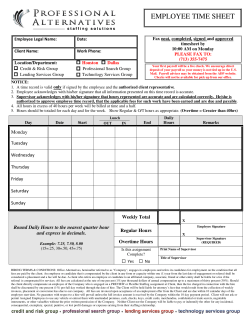 employee time sheet - Professional Alternatives