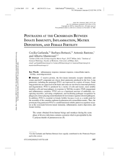 Pentraxins at the Crossroads between Innate Immunity