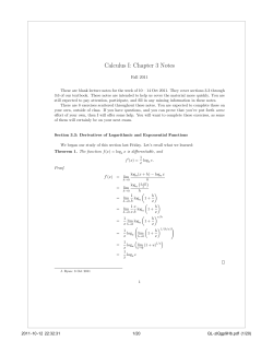 Calculus I: Chapter 3 Notes