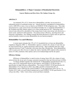 Dehumidifiers - Cadmus Group