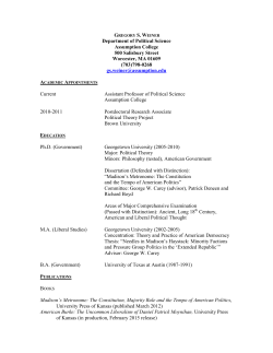 CV - GREG WEINER, PhD