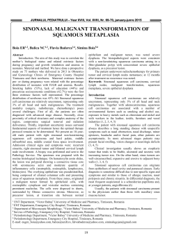 sinonasal malignant transformation of squamous metaplasia