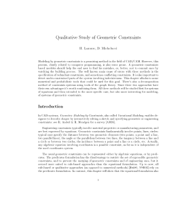Qualitative Study of Geometric Constraints Introduction