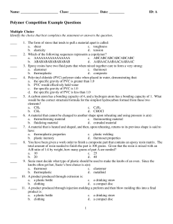 Polymer Competition Example Questions