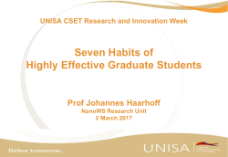 Seven Habits of Highly Effective Graduate Students