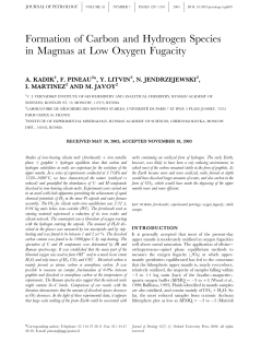 Formation of Carbon and Hydrogen Species in