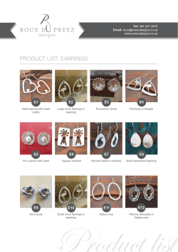 PRODUCT LIST: EARRINGS - Roux du Preez Designs