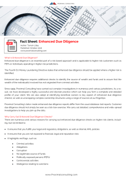 Fact Sheet: Enhanced Due Diligence