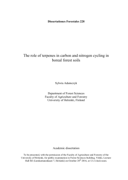 The role of terpenes in carbon and nitrogen cycling in boreal