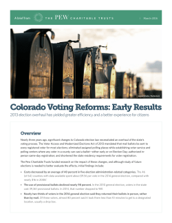 Colorado Voting Reforms: Early Results