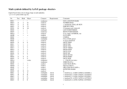 Math symbols defined by LaTeX package &laquo;fourier&raquo;