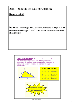 Aim: What is the Law of Cosines?