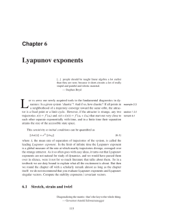 Chapter 6 - Lyapunov exponents