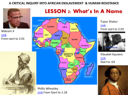 A CRITICAL INQUIRY INTO SLAVERY IN AMERICA