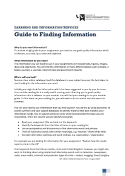 Guide to Finding Information - University of Wolverhampton