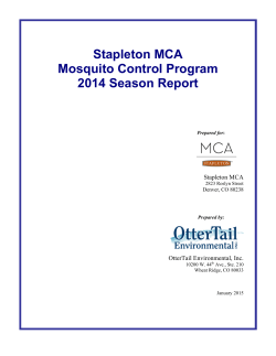 Stapleton MCA Mosquito Control Program 2014 Season Report