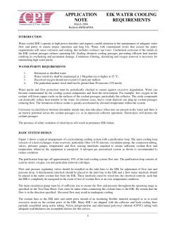 APPLICATION NOTE EIK WATER COOLING REQUIREMENTS