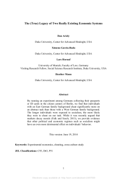 The (True) Legacy of Two Really Existing Economic Systems