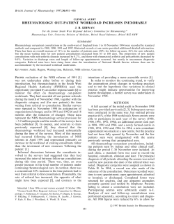 rheumatology out-patient workload increases inexorably