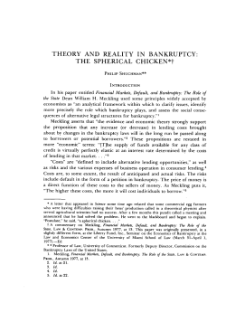 Theory and Reality in Bankruptcy the Spherical Chicken