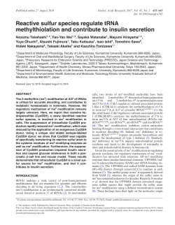 Reactive sulfur species regulate tRNA methylthiolation and