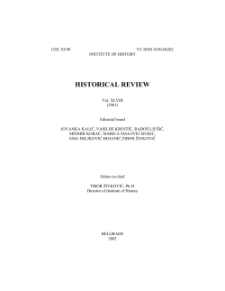 historical review - Istorijski institut Beograd