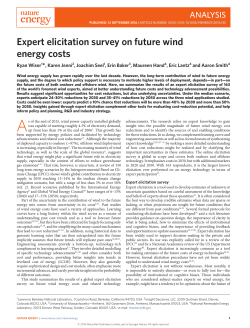 Expert elicitation survey on future wind energy costs