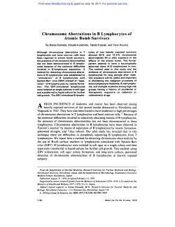 Chromosome Aberrations in B Lymphocytes of Atomic Bomb Survivors