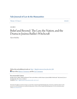 The Law, the Nation, and the Drama in Joanna Baillie`s Witchcraft