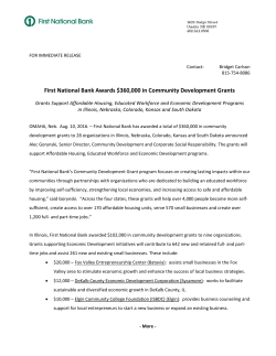 First National Bank Awards $360,000 in Community Development