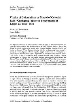 Changing Japanese Perceptions of Egypt, ca. 1860&ndash;1930